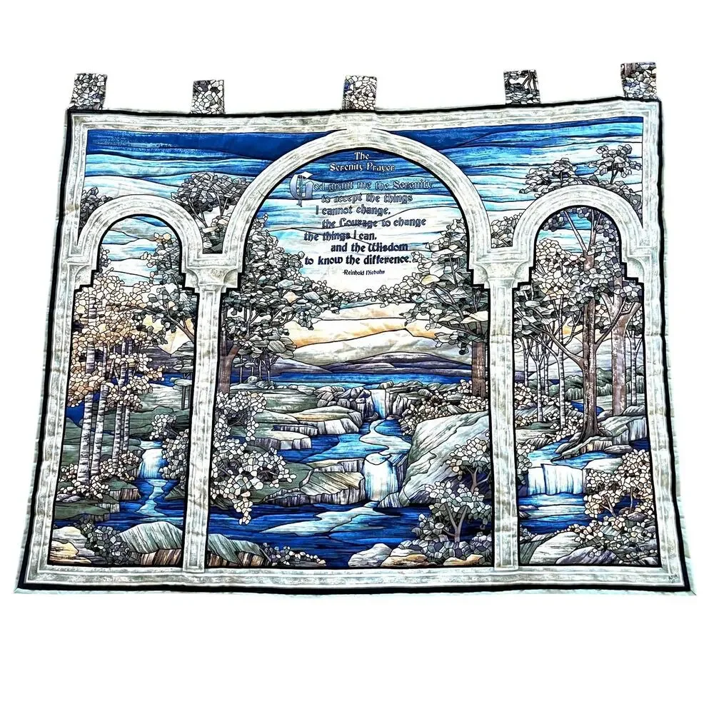 Finished Serenity Prayer Quilt Panel Fabric Art Wall Hanging Tapestry Signed